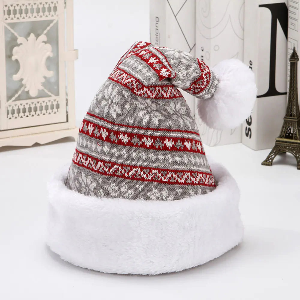 Snowflake Deer Knitted Wool Christmas Hat
