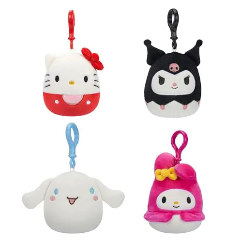 Sanrio Squad Plush Clips 4-Pack – Official 3.5in Squishmallows kids gift