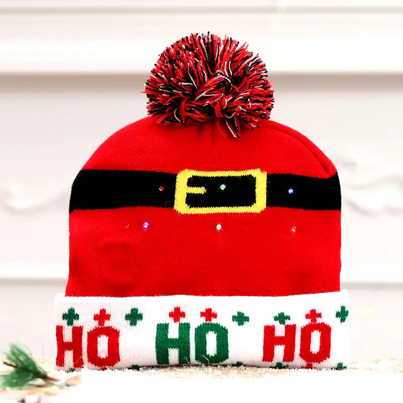 Festive LED Beanie Light-Up Christmas Hat