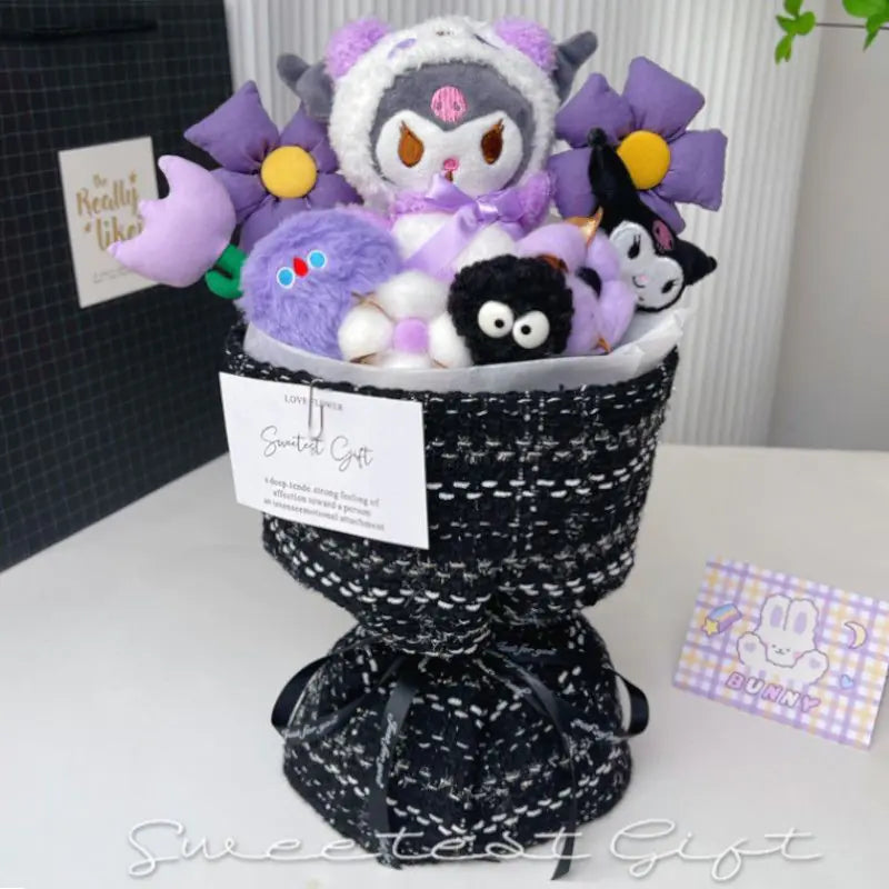 Kuromi Plush Doll Bouquet - Cute Gift for Girls set