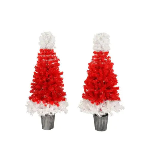 Lighted Christmas Tree Set Of 2, For Decoration Inside And Outside lights