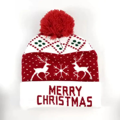 Festive LED Beanie Light-Up Christmas Hat 