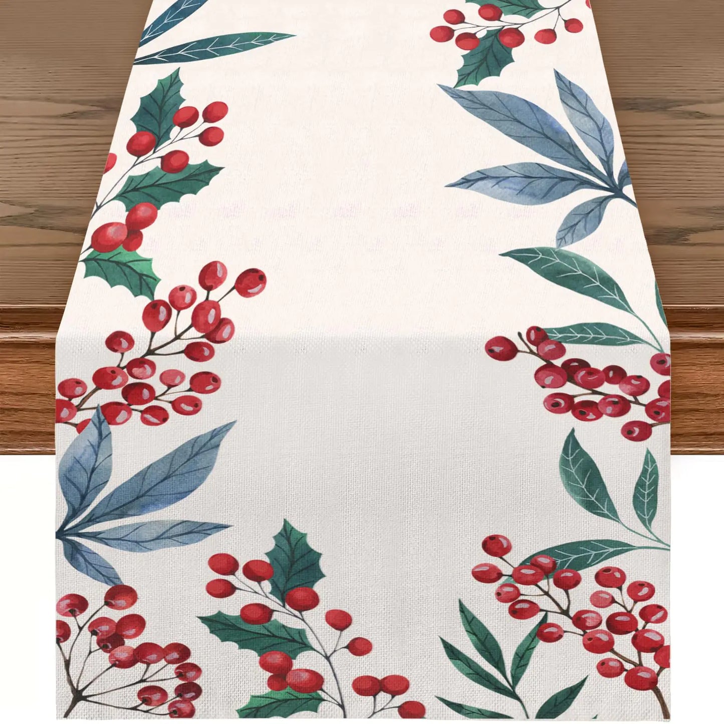 Berry Bliss Linen Table Runner - 13x72 Inch