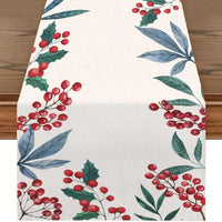 Berry Bliss Linen Table Runner - 13x72 Inch
