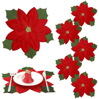 Festive Red Poinsettia Placemat Set