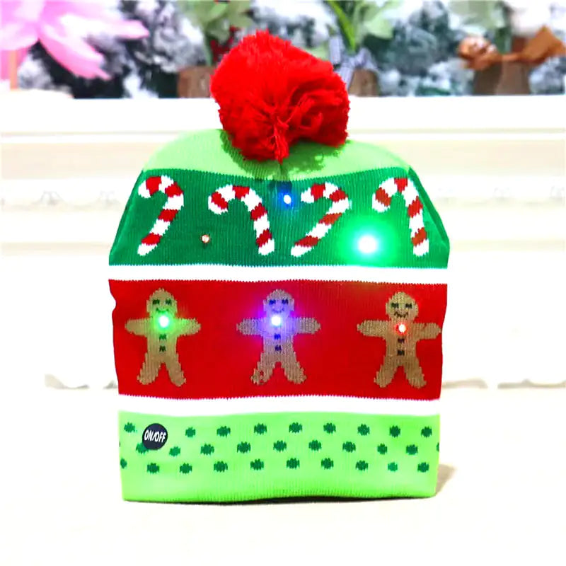 Festive LED Beanie Light-Up Christmas Hat 