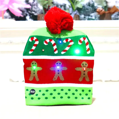 Festive LED Beanie Light-Up Christmas Hat 
