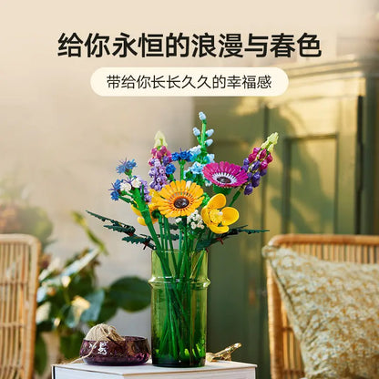 LEGO-Compatible Creative Orchid Flower Bouquet women gift