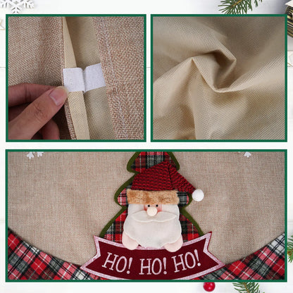 Festive Santa Linen Tree Skirt