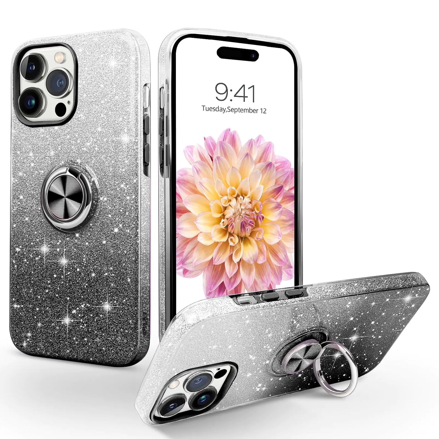 Soulips iPhone 16 Pro Glitter Ring Case