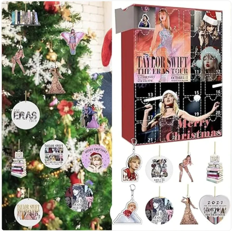Taylor Swift Christmas Advent Calendar Keychain – 24-Day Countdown