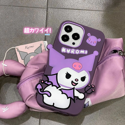 Dark Purple Kuromi Silicone Case_ for iPhone 15 Pro Max