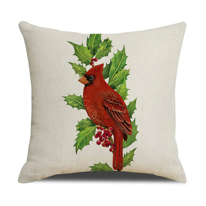 Christmas White Animal Print Pillowcase