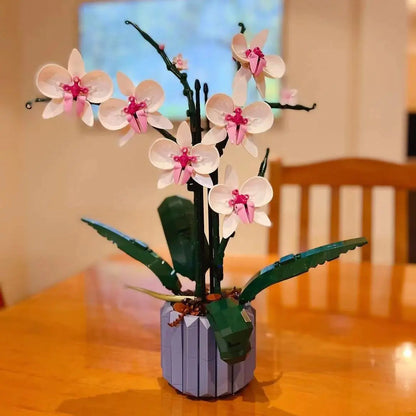 LEGO-Compatible Creative Orchid Flower Bouquet women gift