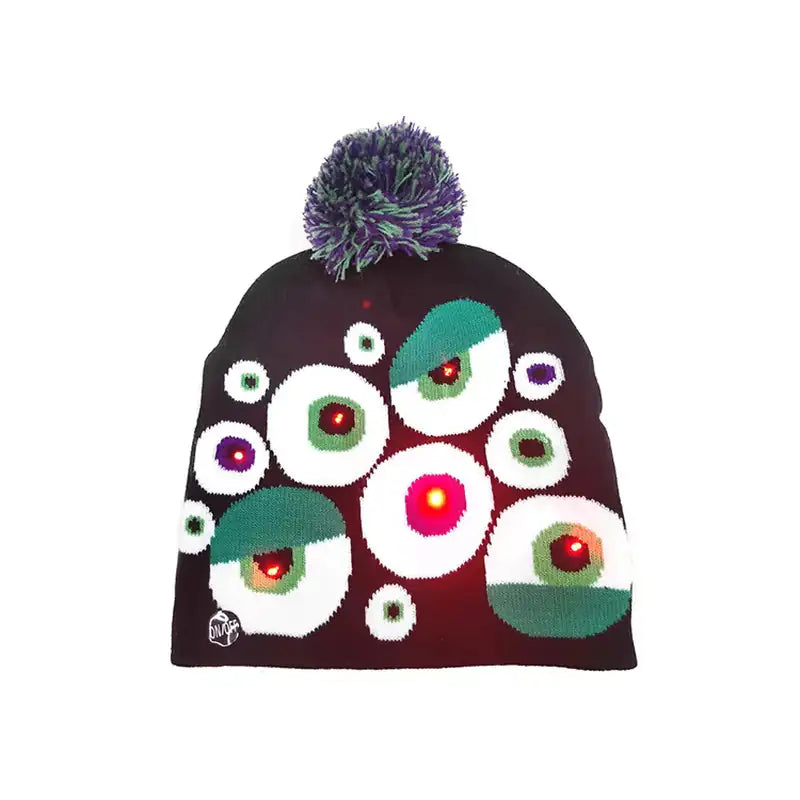 Festive LED Beanie Light-Up Christmas Hat 