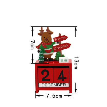 Wooden Christmas Calendar Decoration Piece