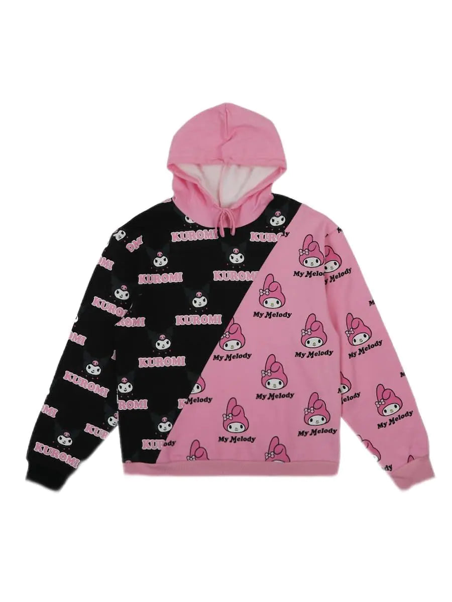 Sanrio Kuromi &amp; My Melody Pink Hoodie -XL