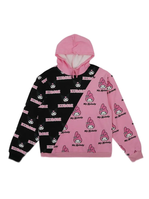 Sanrio Kuromi &amp; My Melody Pink Hoodie -XL