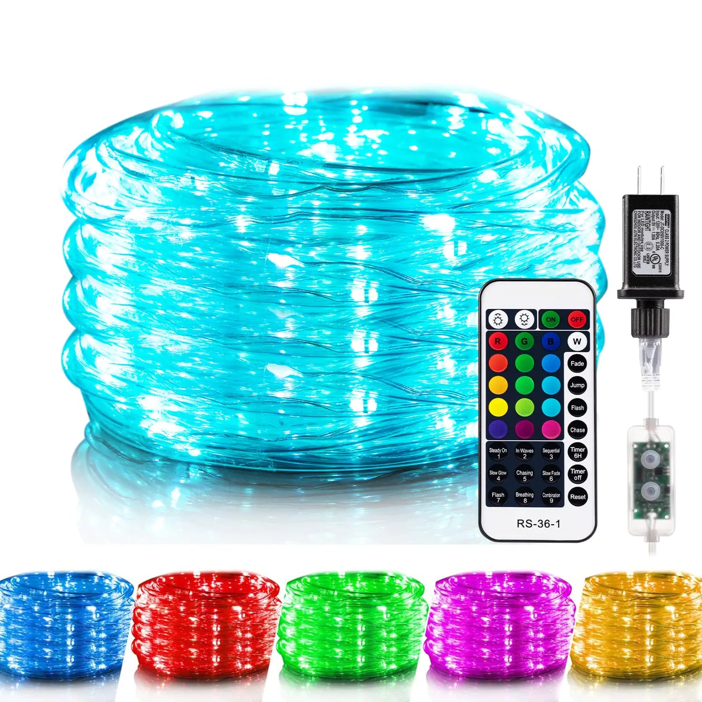 Luminous 16-Color Outdoor String Lights with Remote