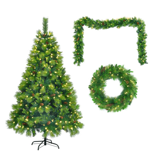 Pine Perfection 6ft Christmas Set with Pre-Lit Tree_ & Garland