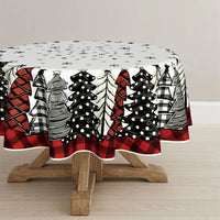 Horaldaily Festive Buffalo Plaid Christmas Tablecloth - 90