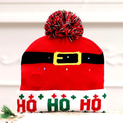 Festive LED Beanie Light-Up Christmas Hat 