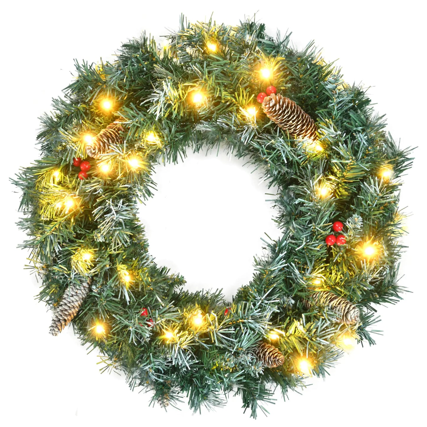6ft Pre-Lit Dark Green Pine Christmas Tree Garland Set