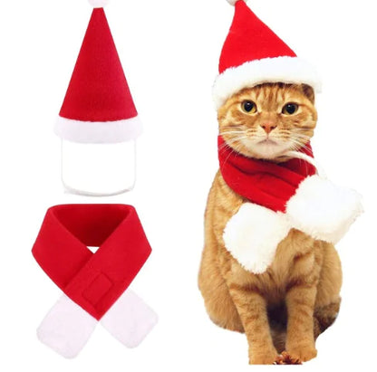 Christmas Outfit, Hat &amp; Scarf Set for Pets