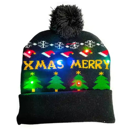 Festive LED Beanie Light-Up Christmas Hat 