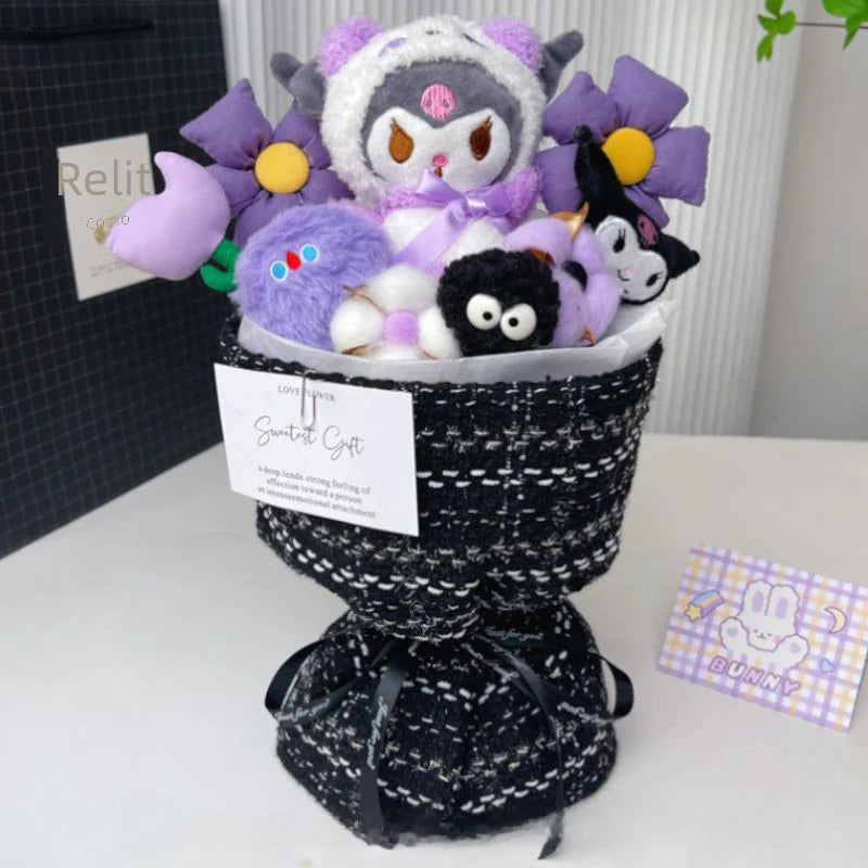 Kuromi Plush Doll Bouquet - Cute Gift for Girls set