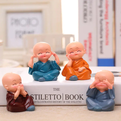 Four Little Monks Figurines gift