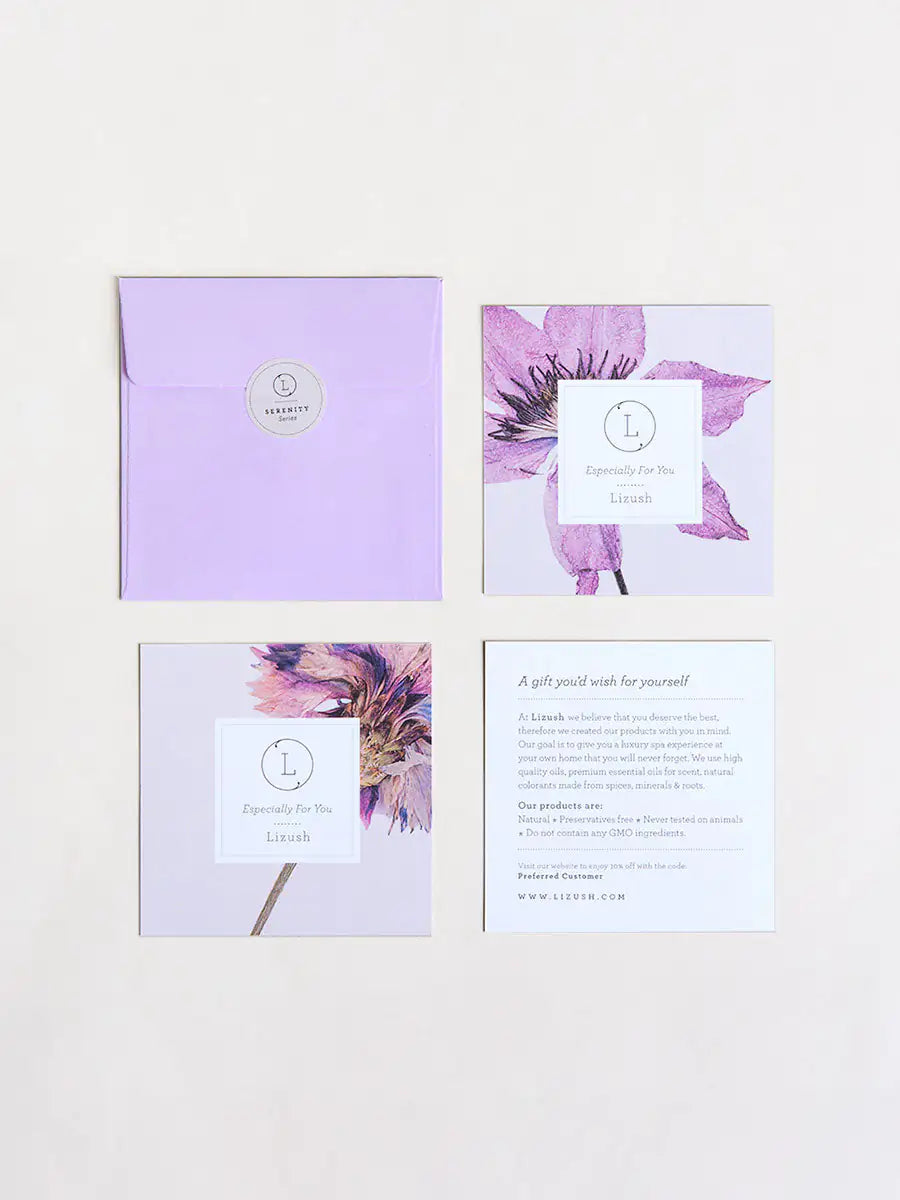 Lizush All Natural Lavender Gift Box with Bath Bomb and Shower Steamer - bath &amp; body products