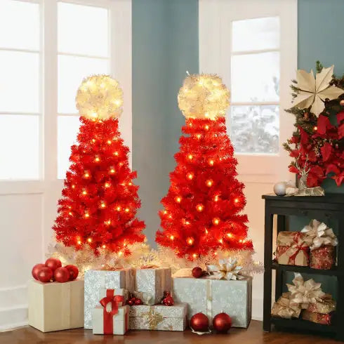 Lighted Christmas Tree Set Of 2, For Decoration Inside And Outside lights