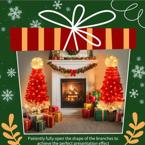 Lighted Christmas Tree Set Of 2, For Decoration Inside And Outside lights