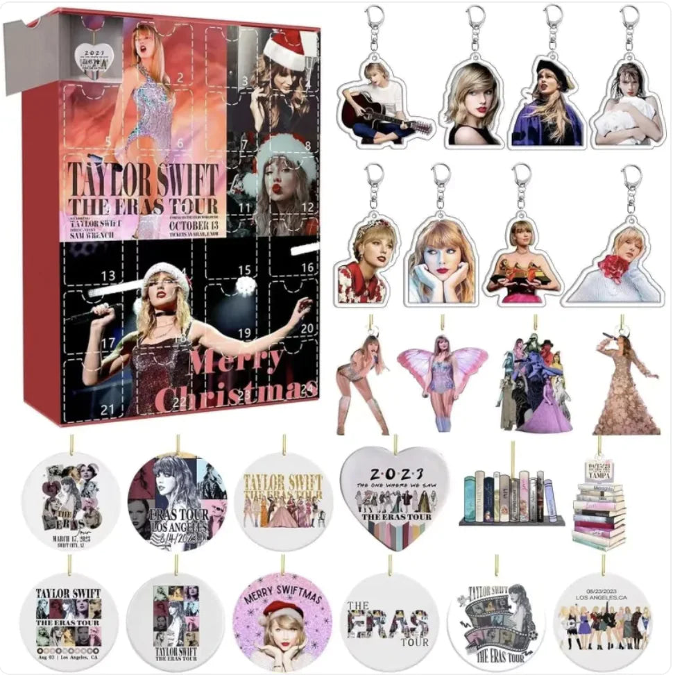 Taylor Swift Christmas Advent Calendar Keychain – 24-Day Countdown