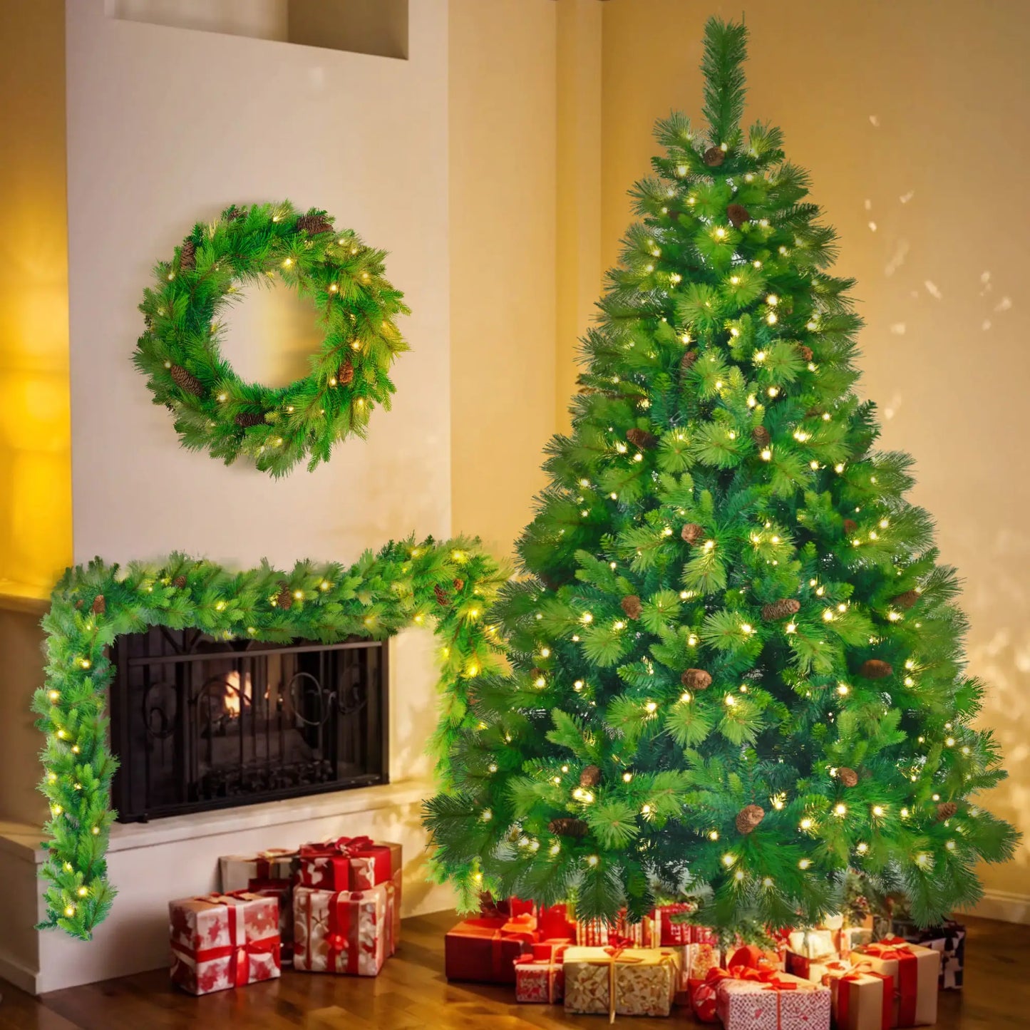 Pine Perfection 6ft Christmas Set with Pre-Lit Tree_ & Garland
