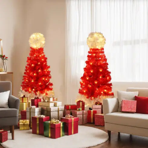 Lighted Christmas Tree Set Of 2, For Decoration Inside And Outside lights