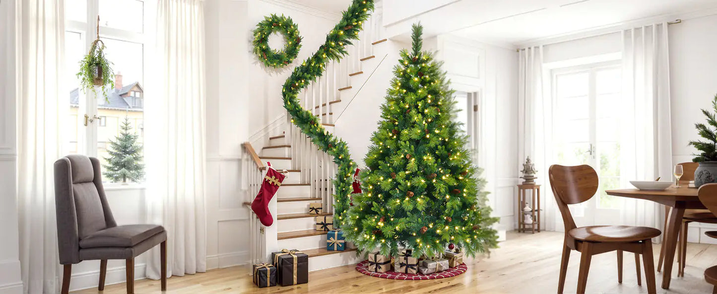 Pine Perfection 6ft Christmas Set with Pre-Lit Tree_ & Garland