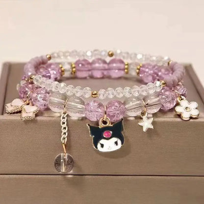 Kuromi Sanrio Crystal Bead Bracelet for Kids &amp; Friends