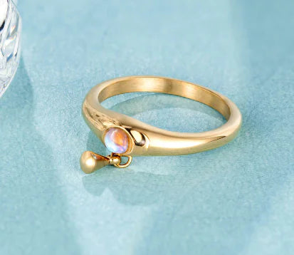 Minimalist Pearl Titanium Steel Ring women