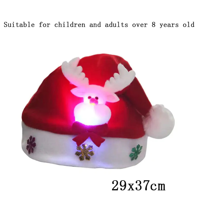 Festive LED Beanie Light-Up Christmas Hat 
