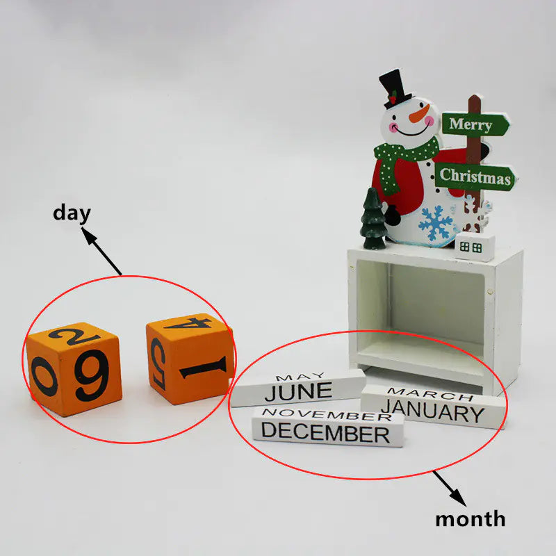 Wooden Christmas Calendar Decoration Piece
