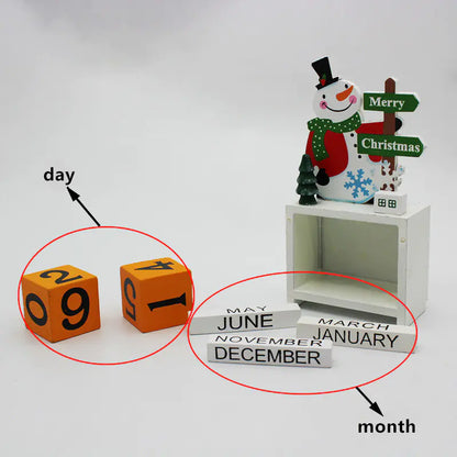 Wooden Christmas Calendar Decoration Piece