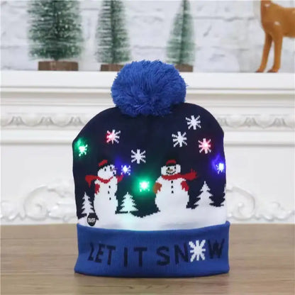 Festive LED Beanie Light-Up Christmas Hat 