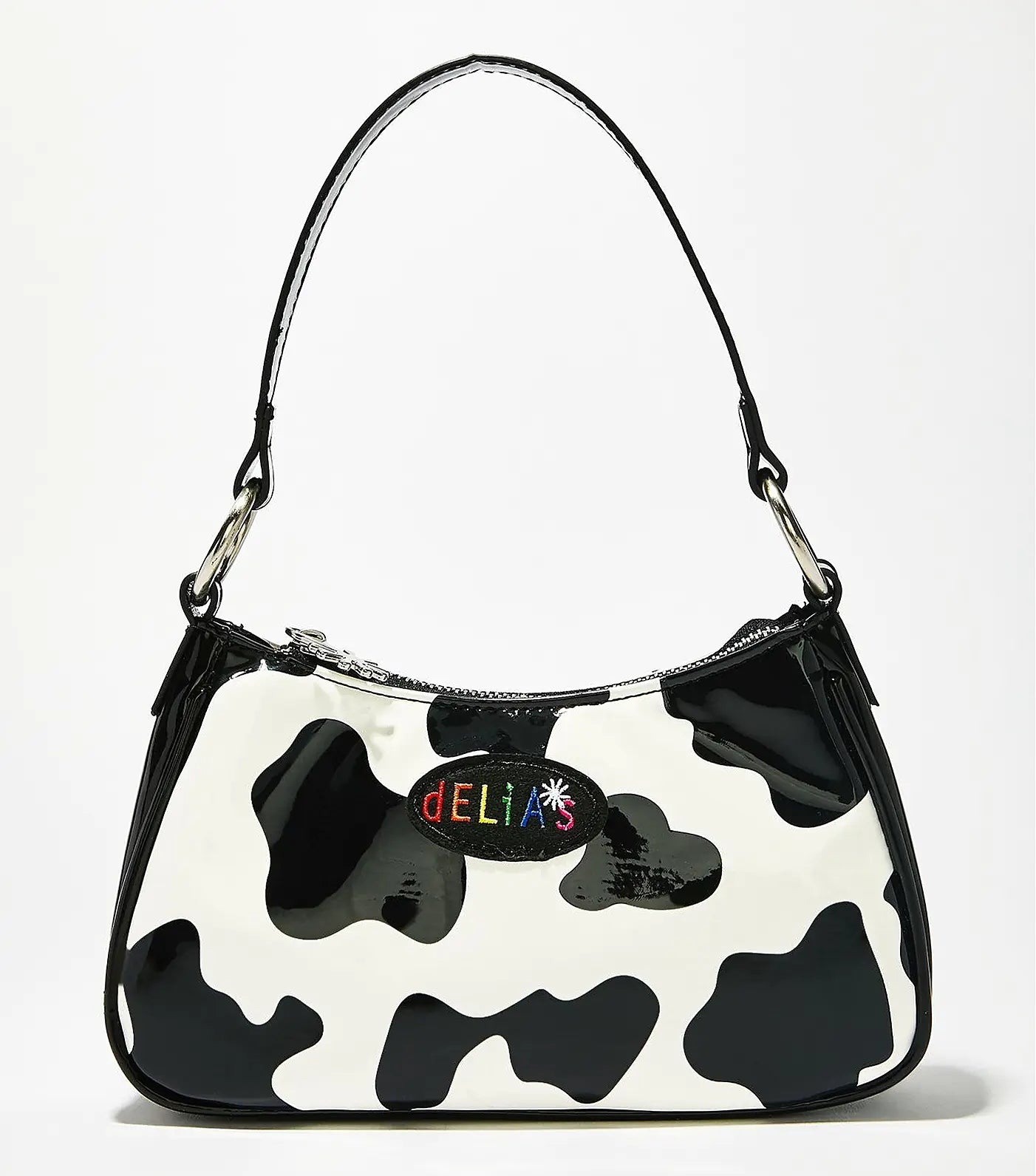 Vintage Cow Print Baguette Bag - Stylish Tote Handbag women