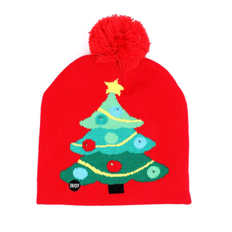 Festive LED Beanie Light-Up Christmas Hat 