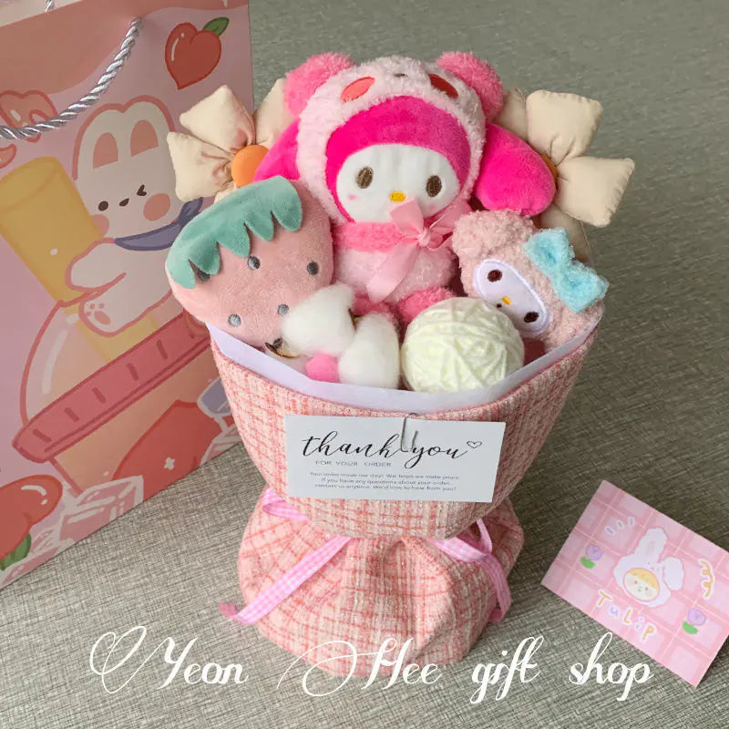 Kuromi Plush Doll Bouquet - Cute Gift for Girls set