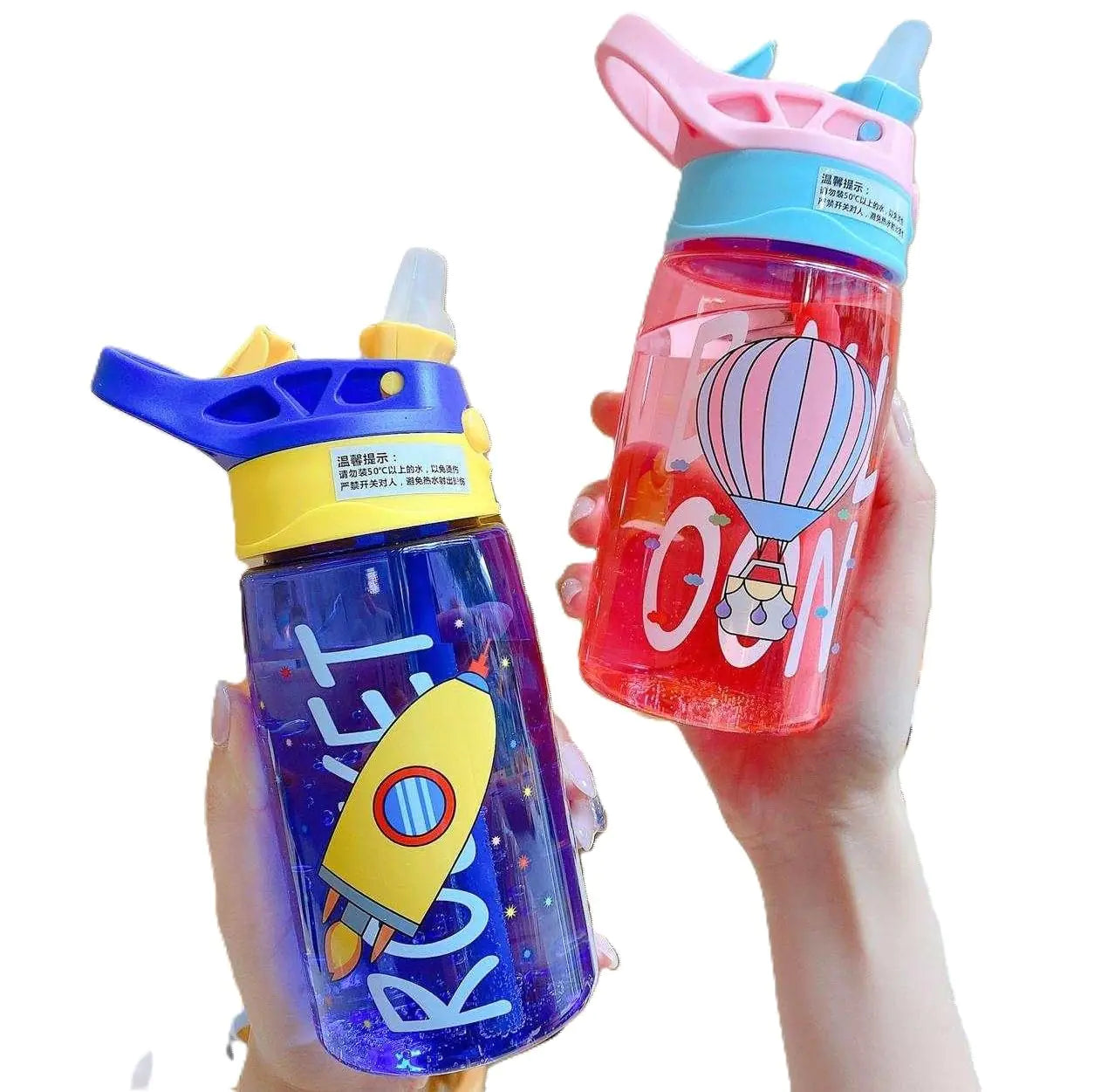 Kids' Easy-Sip Water Bottles 2-Pack with Straws