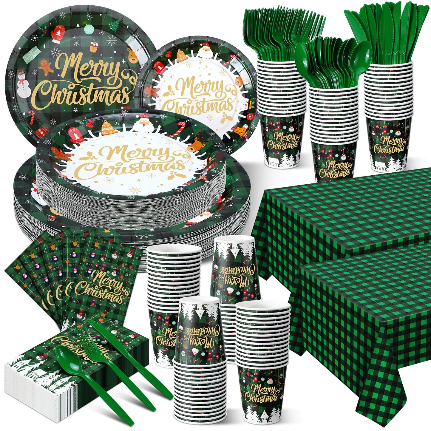 Festive Green 402-Piece Christmas Dining Set
