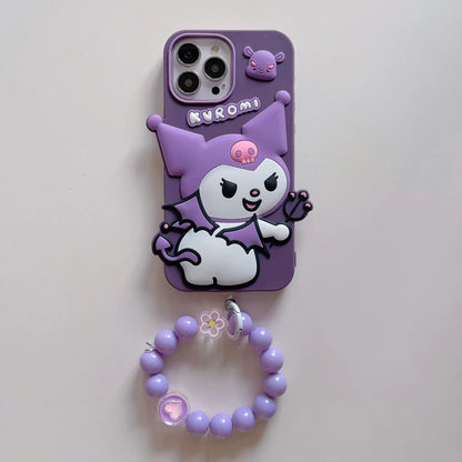Dark Purple Kuromi Silicone Case_ for iPhone 15 Pro Max